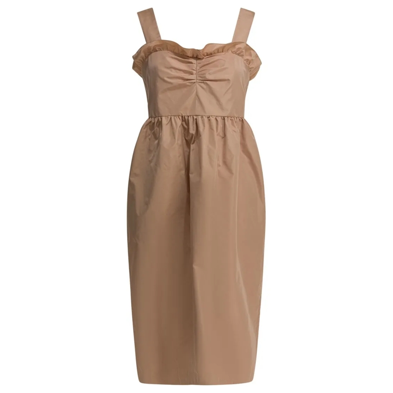 Chloé Midi-jurk Balloon Midi Dress With Structured Bustier Brown
