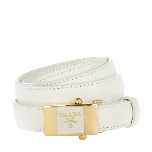 Prada Belt Saffiano White Leather Belt