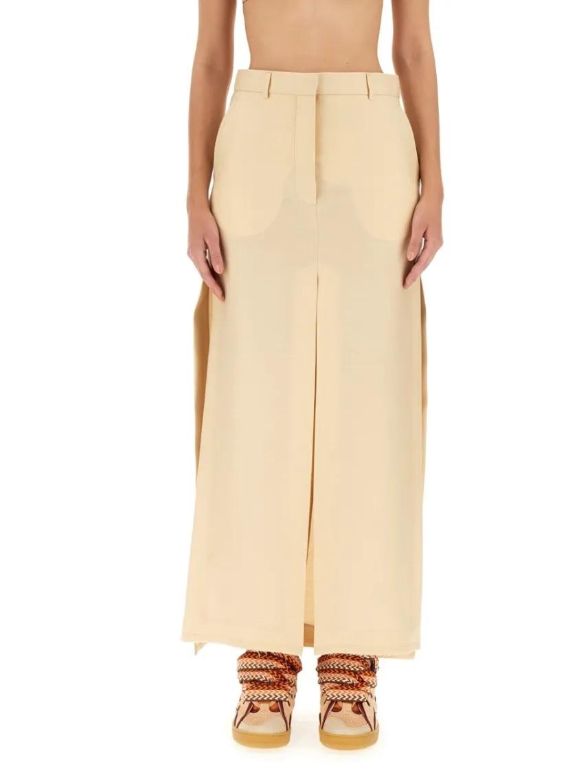 Thumbnail - Lanvin - Floor-Length Tailored Skirt With Concealed Closure - Größe 38 - beige