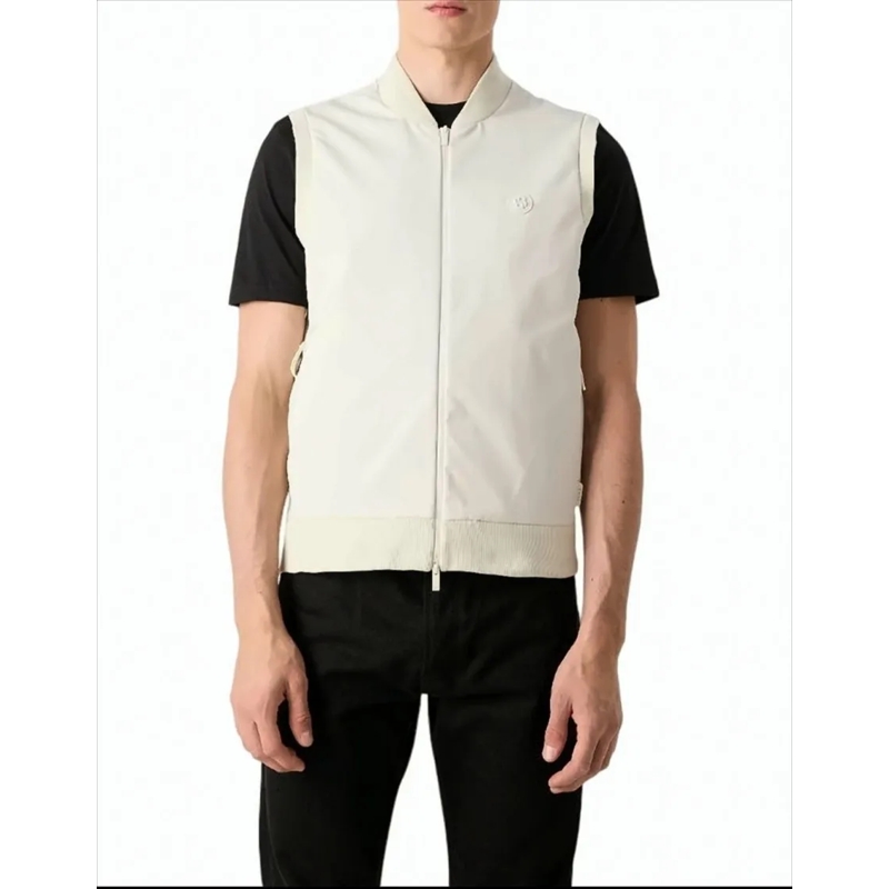 Boss  Sleeveless White Vest With All-Over Logo White