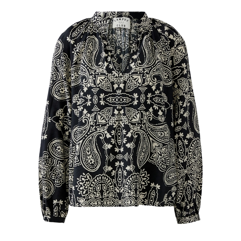 Oui Bluse Tunika schwarz