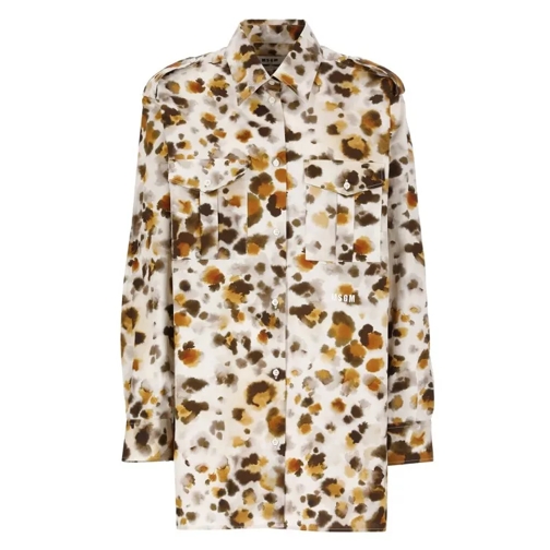 MSGM Watercolour Leopard Shirt Neutrals 