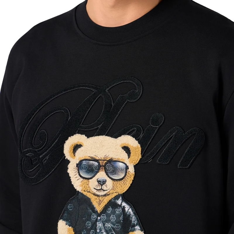 Philipp Plein Top Round Neck Sweatshirt Teddy schwarz(Image 5)
