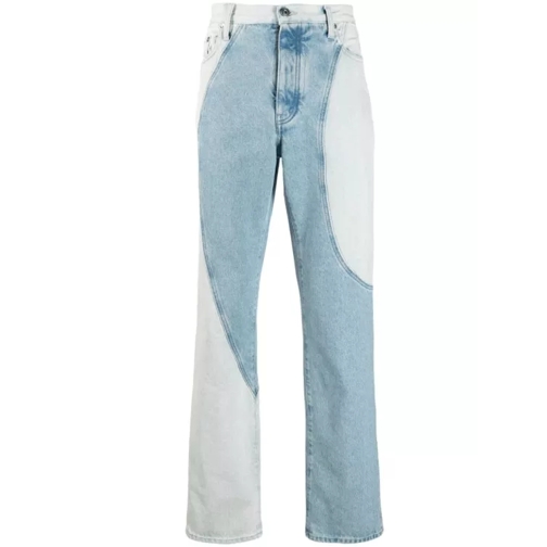 Off-White Patchwork Denim Jeans Blue 
