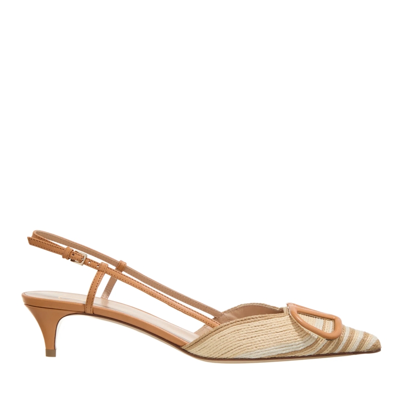 Valentino Garavani Pumps VLogo Sling Back Beige