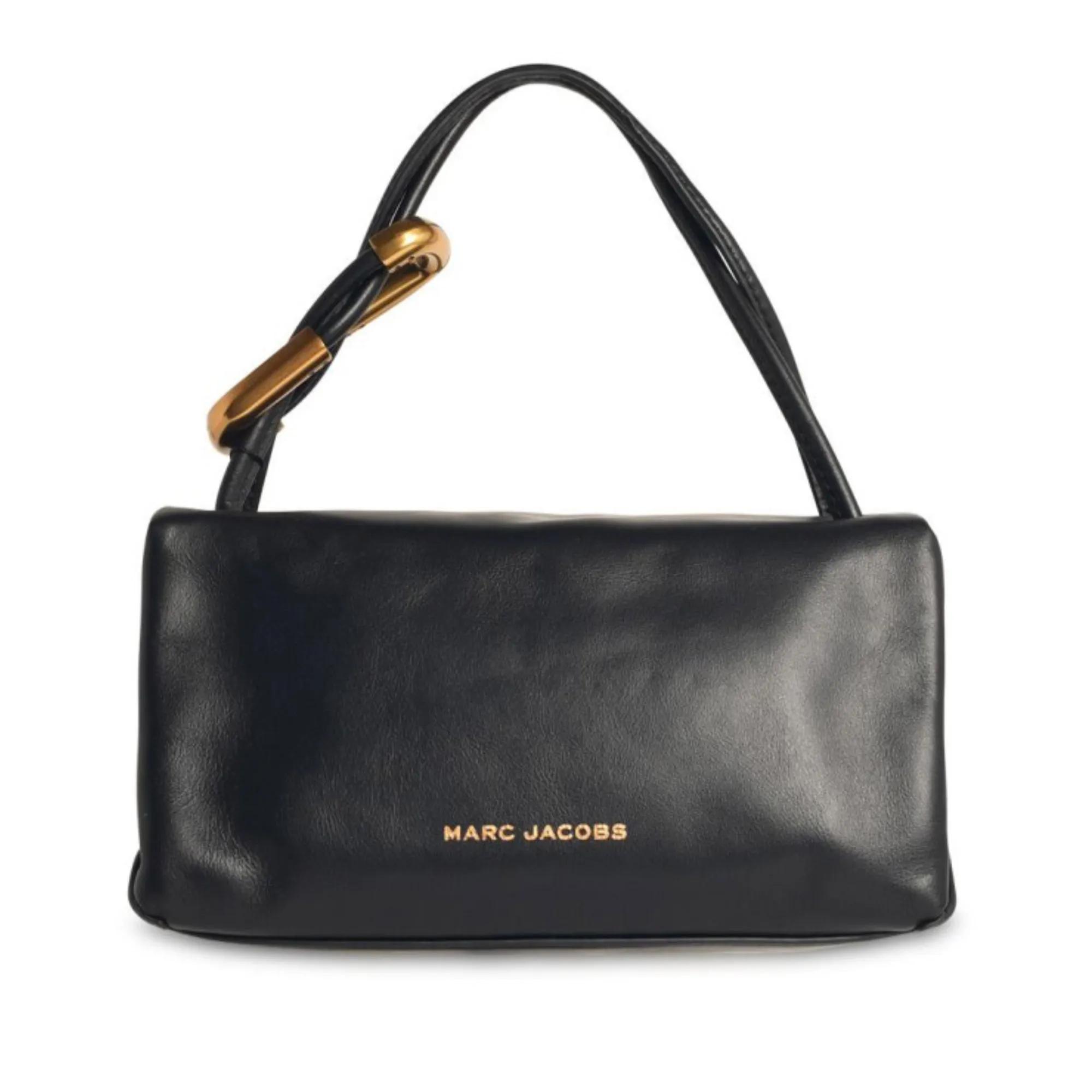 Marc jacobs black leather backpack online