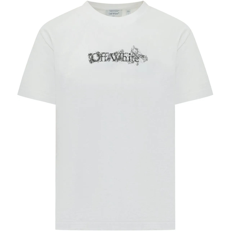 Off-White T-shirt T-shirt Heraldic a Vestibilita Aderente weiß