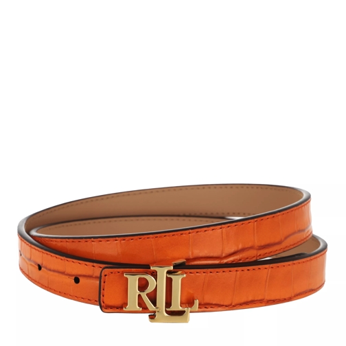 Lauren Ralph Lauren Reversible 20 Belt Skinny S Persimmon Nude Leather Belt