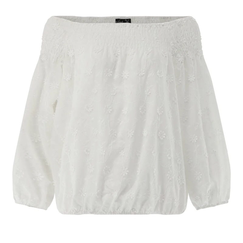 VAN LAACK Bluse Bluse Comfort Fit Uni weiss