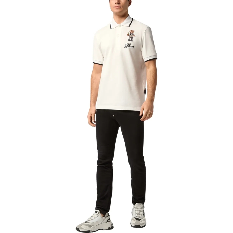 Philipp Plein Top Poloshirt Ss Teddy weiss(Image 4)