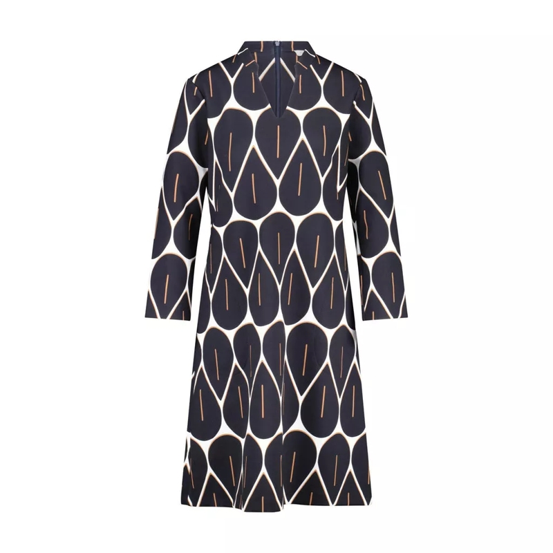 Louis and Mia Midikleid Midikleid mit abstraktem Muster Schwarz