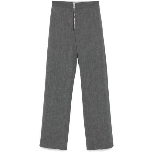 MSGM  Anthracite Grey Logo Trousers Grey