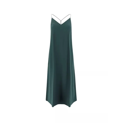 The Nina Studio Silk Long Dress Green Robes