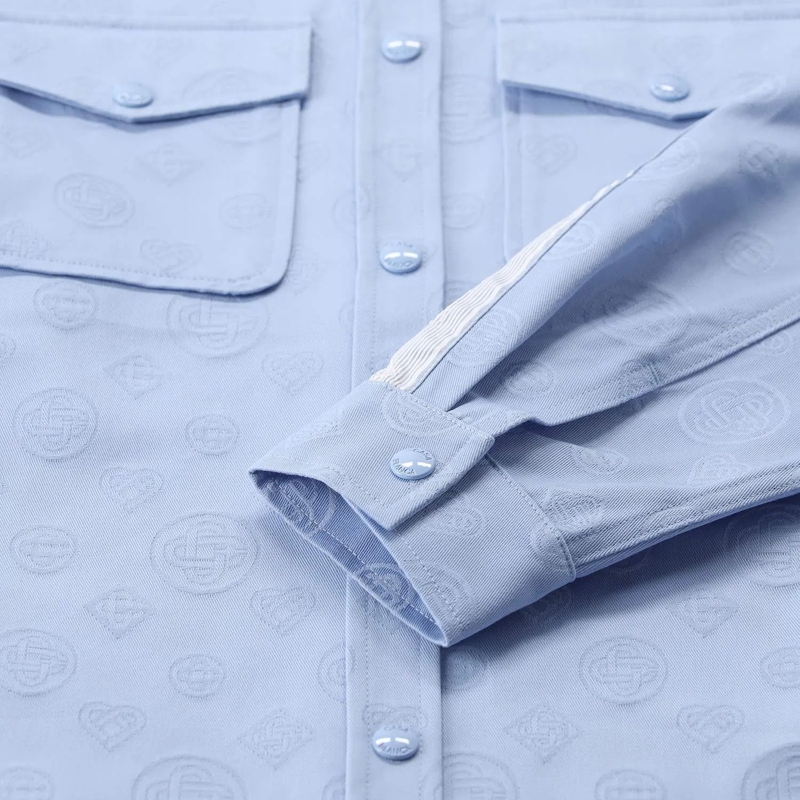 Casablanca Übergangsjacke Hemdjacke aus Baumwolle blau(Image 5)