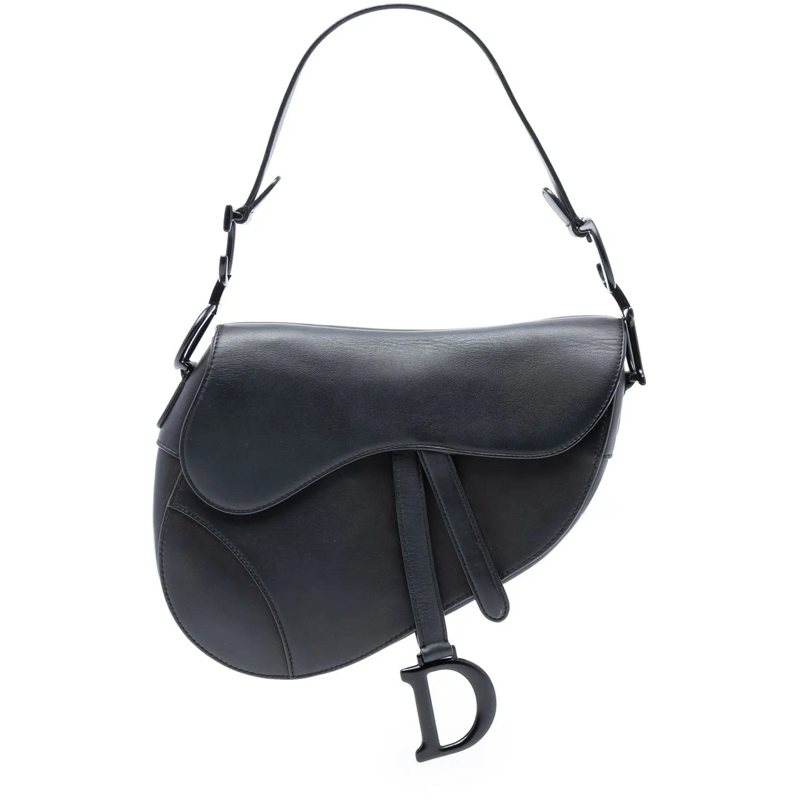 Christian Dior Schultertasche Ultra Matte Calfskin Saddle Bag schwarz