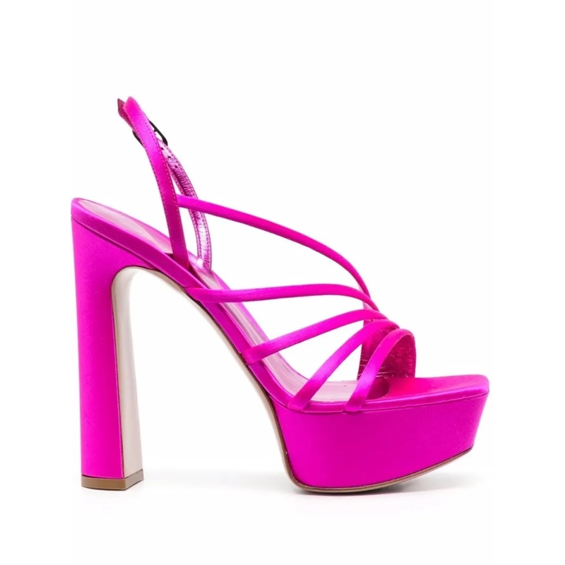 Le Silla Sandalen Fuchsia Asymmetric Platform Sandals Pink