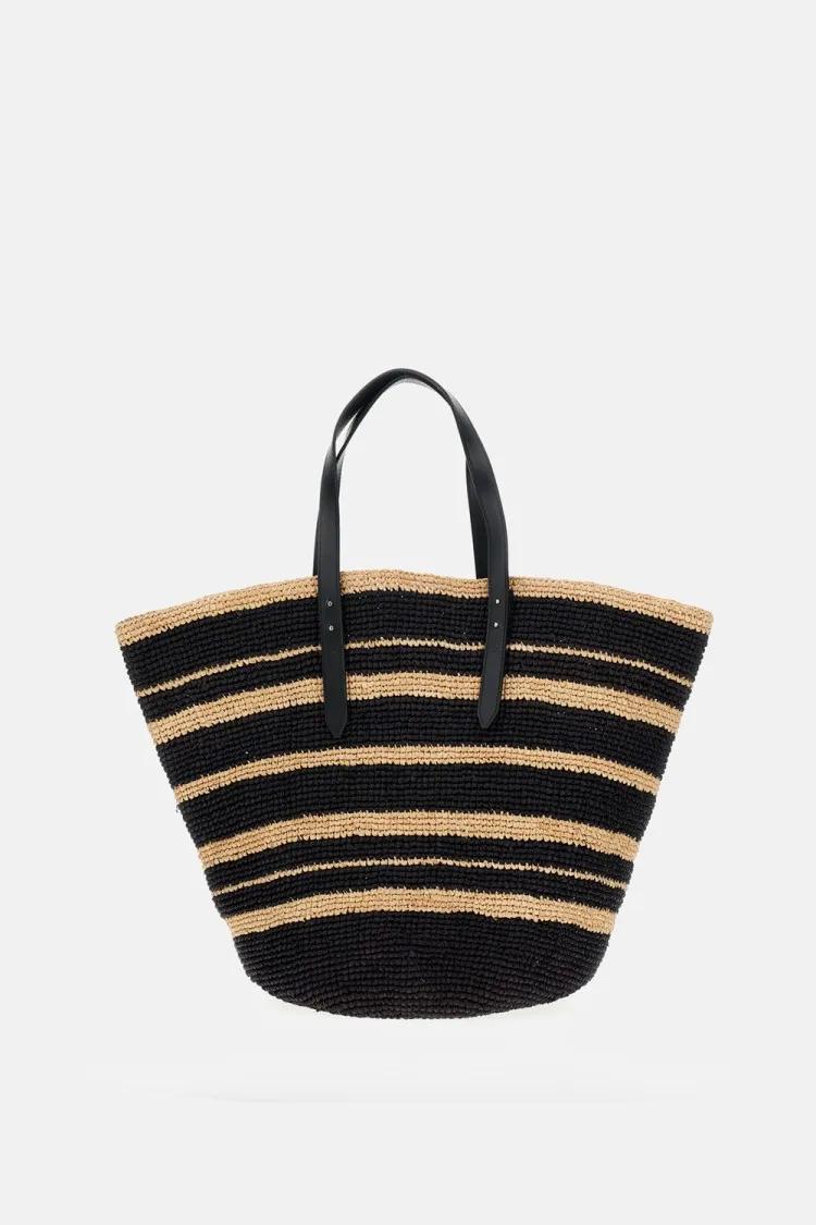Manebi Shoppers & Totes Ar Bahia Straw Bag in zwart