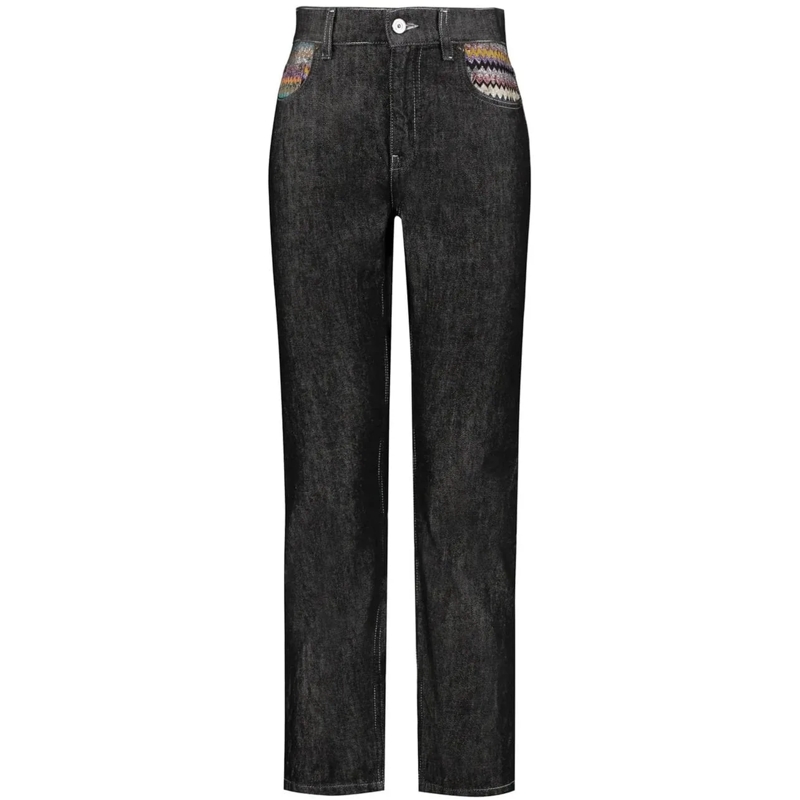 Missoni Jeans à jambe droite Classic Black Straight-Leg Denim Jeans Black