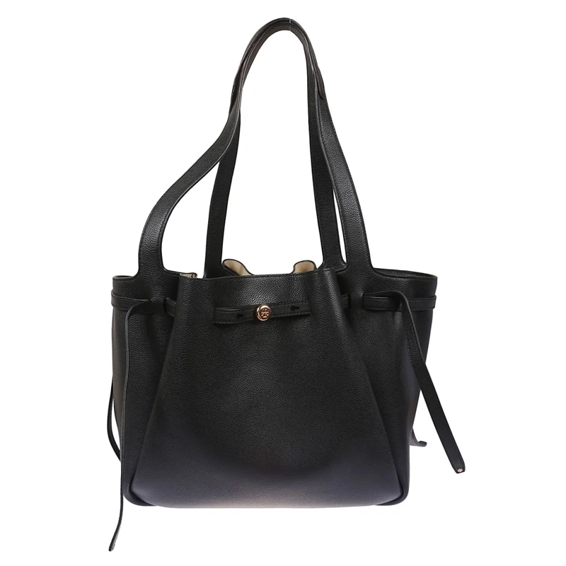 Tory Burch Fourre-tout Roomy Spacious Leather Tote Black