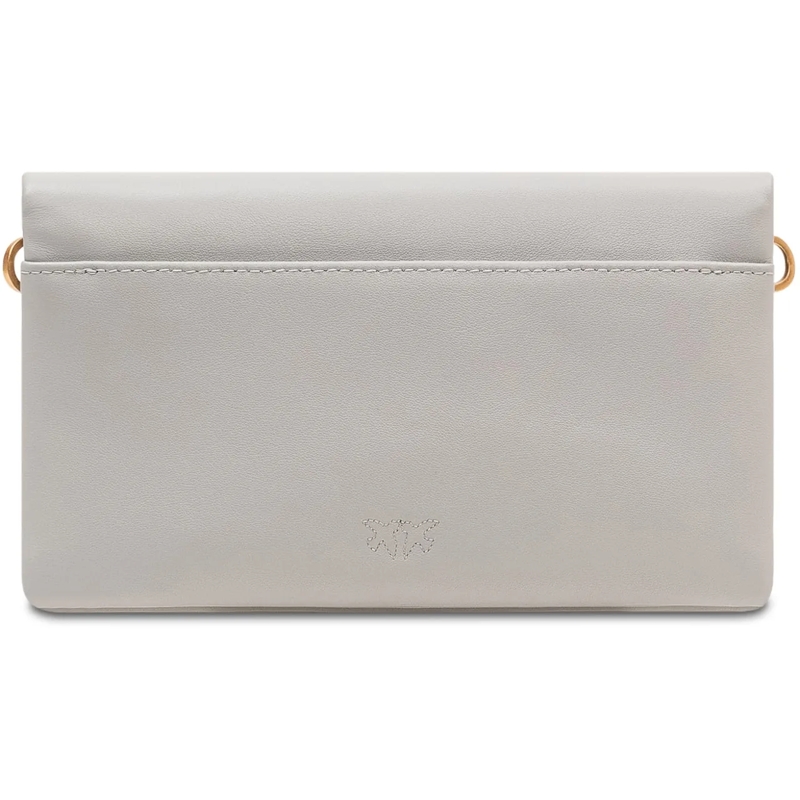 Pinko Schultertasche Borsa a Spalla Click Soft con Patta e Logo taupe(Image 4)