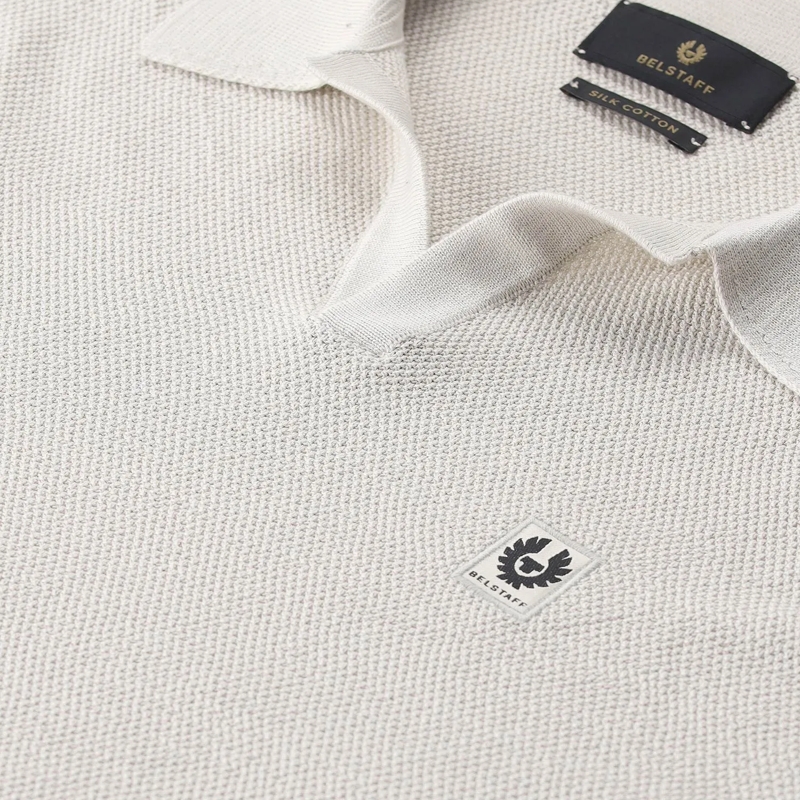 Belstaff T-Shirt Poloshirt aus Seide und Baumwolle blau(Image 4)