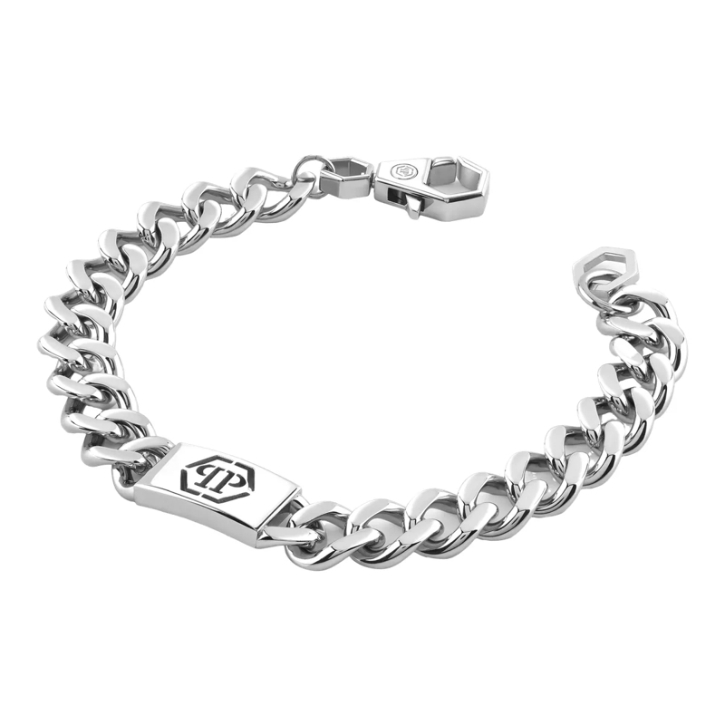 Philipp Plein Armband Stainless Steel Bracelet Plein Tag silber