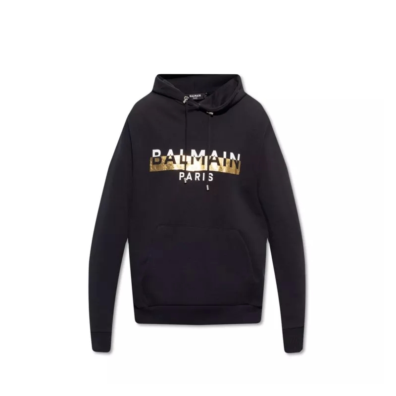 Balmain  Logo Hooded Sweatshirt Black