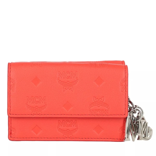 MCM Klara Leather Three Fold Wallet Hot Coral Portemonnaie mit Überschlag