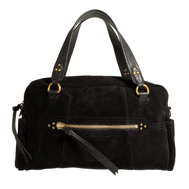 Jerome Dreyfuss Schultertasche Lucky Bowling Split Suede Noir