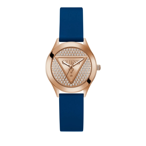 Guess Quartz Watch Glitz Plaque Blue