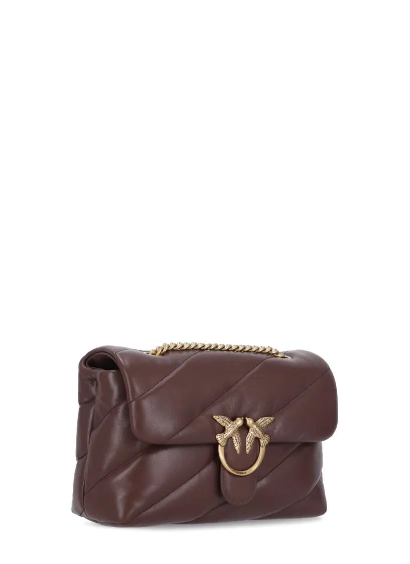 Pinko Gewatteerde Leren Crossbody Tas Bruin Brown Dames