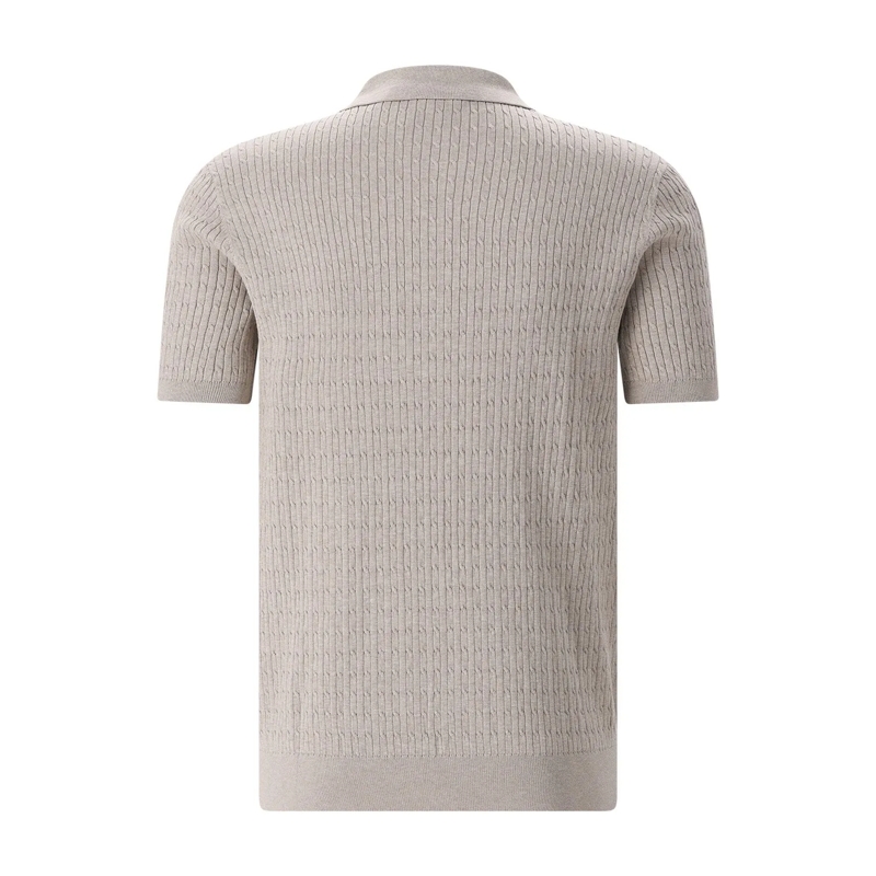 PROFUOMO Polohemd Gestricktes Poloshirt aus Tencel & Seide grün(Image 5)