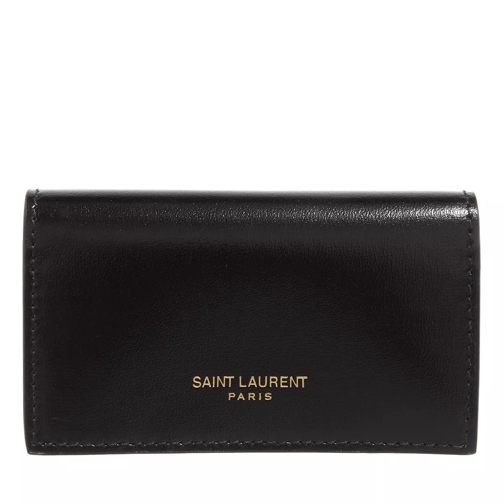Saint Laurent Calfskin Wallet  Black Card Case