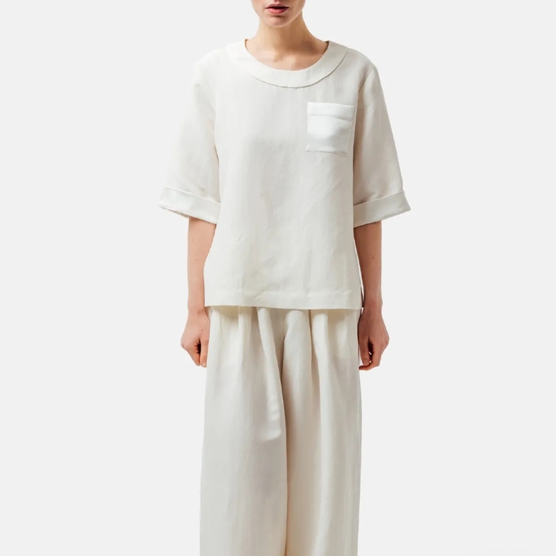 Helene Galwas Bluse Shirt mit geradem Schnitt KAITLYN weiss(Image 2)