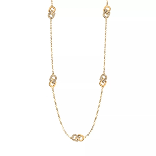 AIGNER Necklace Long Double A Logos W/Swarovski Crt gold Collier long