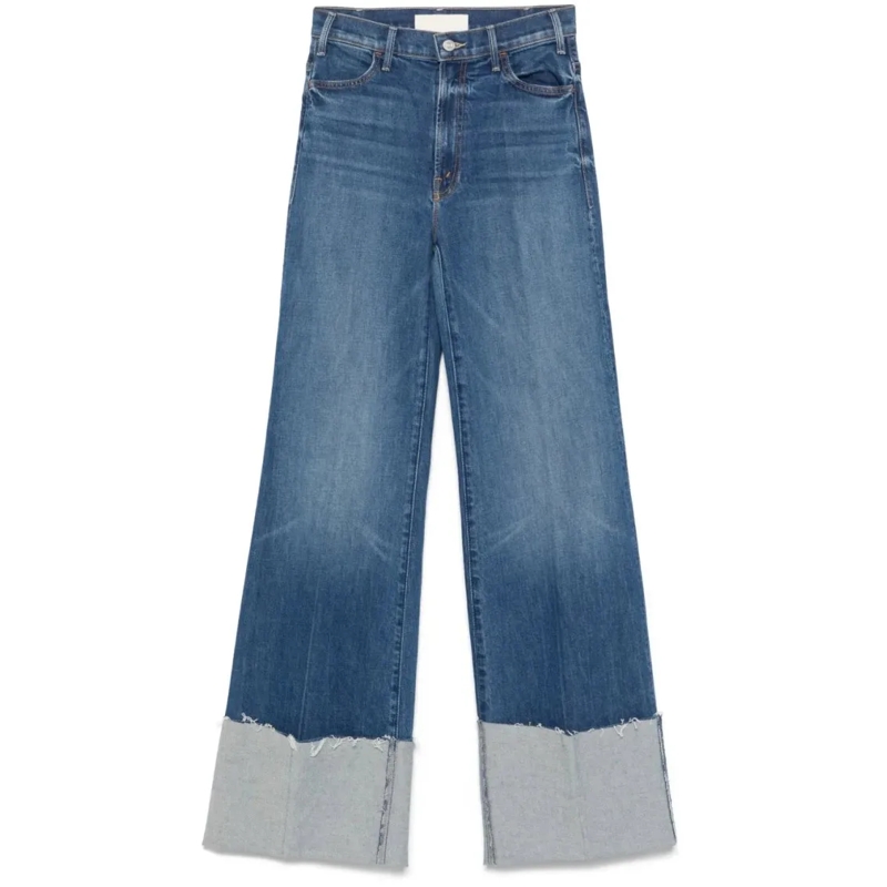 Mother Jeans Hustler Roller Heel Cuff Ray Jeans Blue