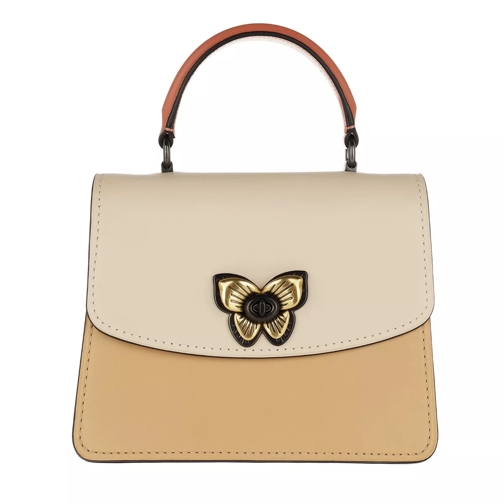 Coach Butterfly Turnlock Parker Top Handle Ivory Multi Cartable