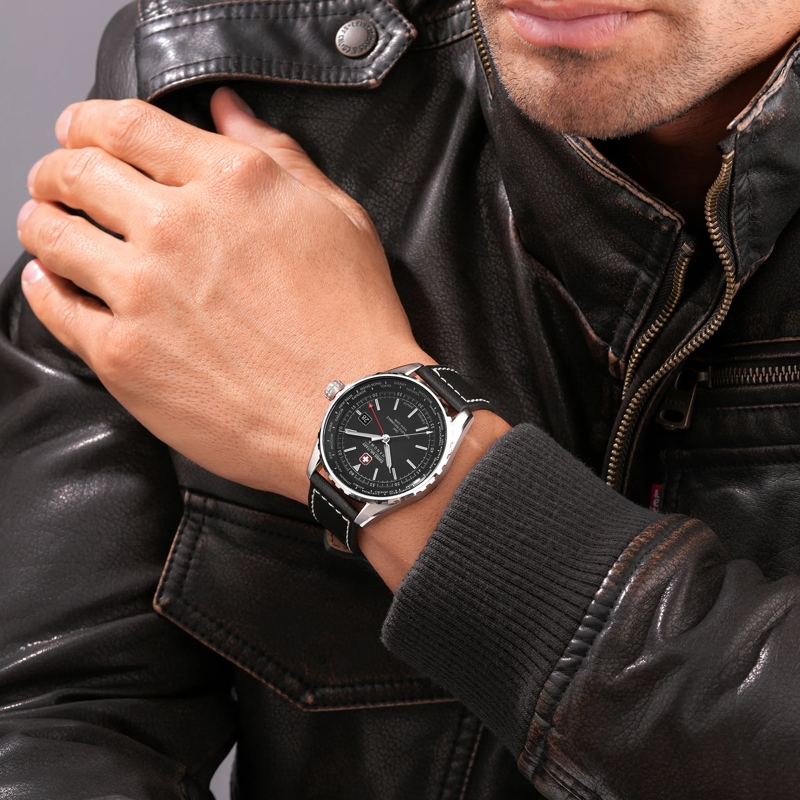Swiss Military Hanowa Automatikuhr Quarzuhr Afterburn Gmt schwarz(Image 5)