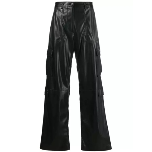 MSGM Faux-Leather Cargo Trousers Black 