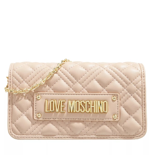 Love Moschino Portaf.Quilted Pu Nude Portefeuille sur chaîne