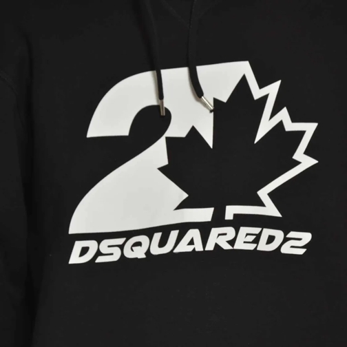 Dsquared2 Hoodie Black Cotton Cool Fit Hoodie Black (Image 3)