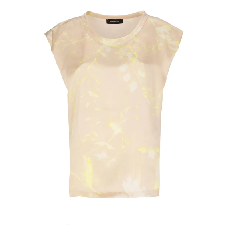Fabiana Filippi T-Shirt Kurzarmbluse aus Seide Rosa