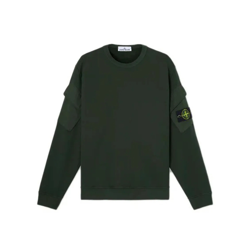 Stone Island  Deep Green Cotton Sweatshirt Green