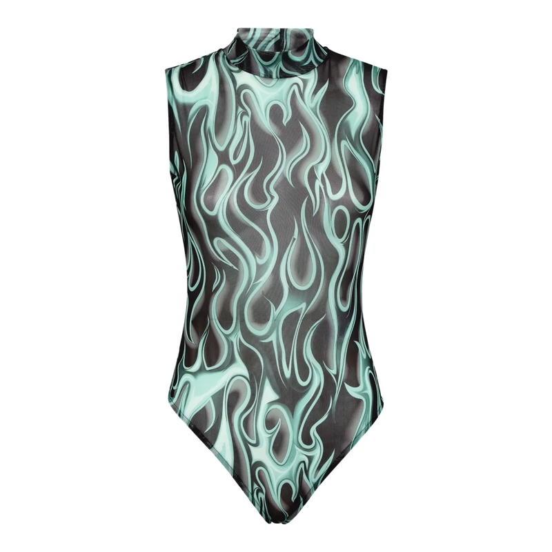 Philipp Plein Top Bodysuit Flame schwarz