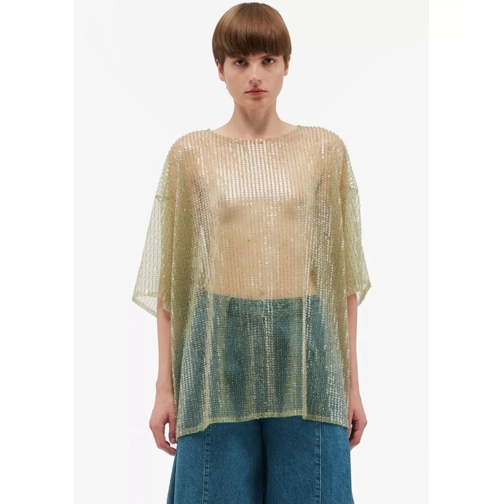 Remain REMAIN Oversized Mesh T-Shirt mit kleinen Steinen mehrfarbig 