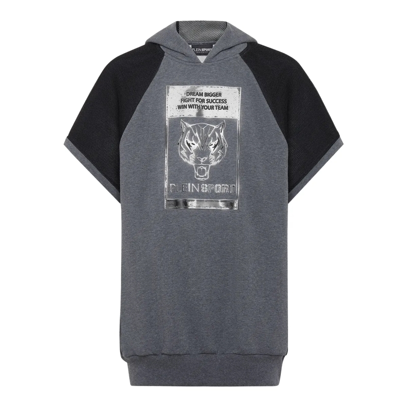 Plein Sport Top Hoodie Tiger dunkel-grau