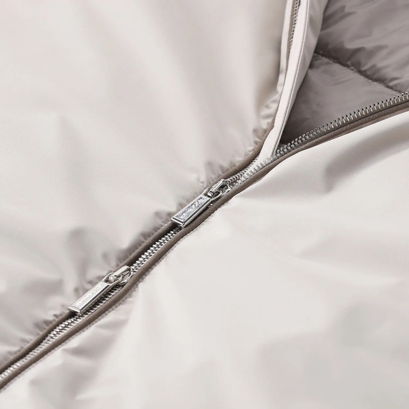 Moorer Veste de transition Structured Ivory Jacket With Classic Silhouette Neutrals(Image 17)