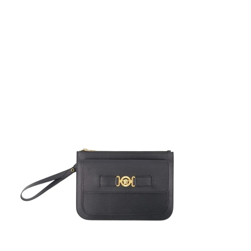Versace Crossbodytas Small Medusa Biggie Clutch - Leather - Black Black