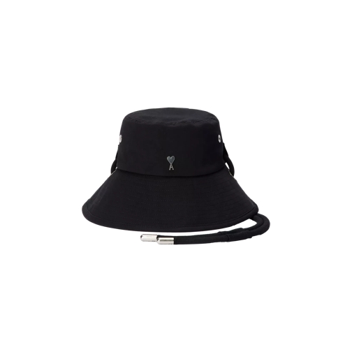 AMI Paris Bucket Hat mit Ami De Coeur Niete black black 