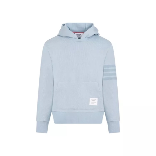 Thom Browne Light Blue Cotton Crewneck Hoodie Pullover Blue 